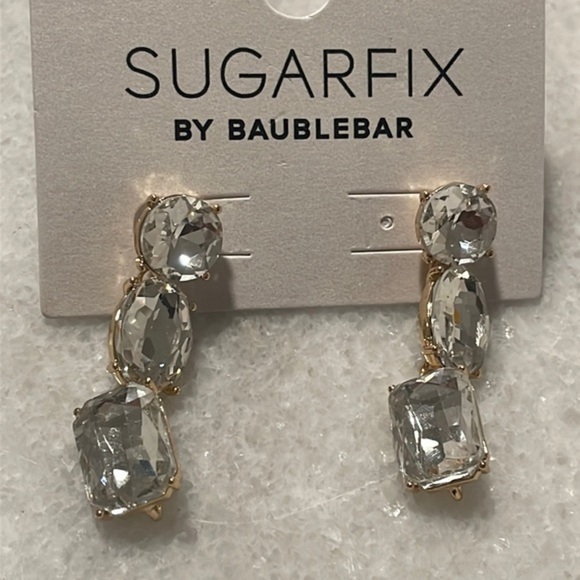 SUGARFIX by BaubleBar Mixed Stone Statement Earrings - Gold NWT - Picture 1 of 8